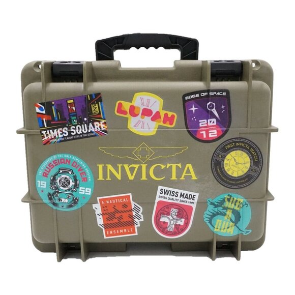 INVICTA GREEN PATCH 1 SLOT DIVE CASE W/ SPEAKER & LED FLASHLIGHT - Picture 1 of 5